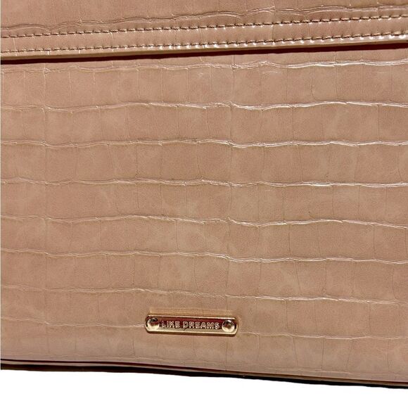Like Dreams Blush Pink Crossbody Purse Removable Strap Big Bow Pockets Organize - Picture 3 of 14